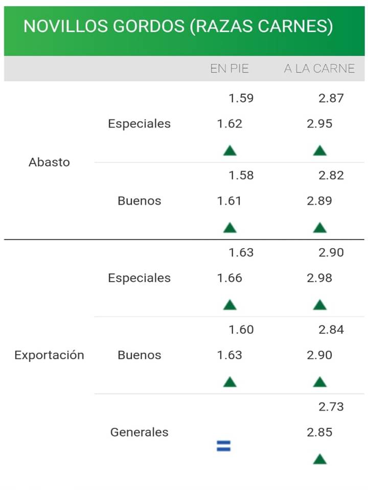 imagen planilla de precios de novillos consignatarios: se afirman los valores