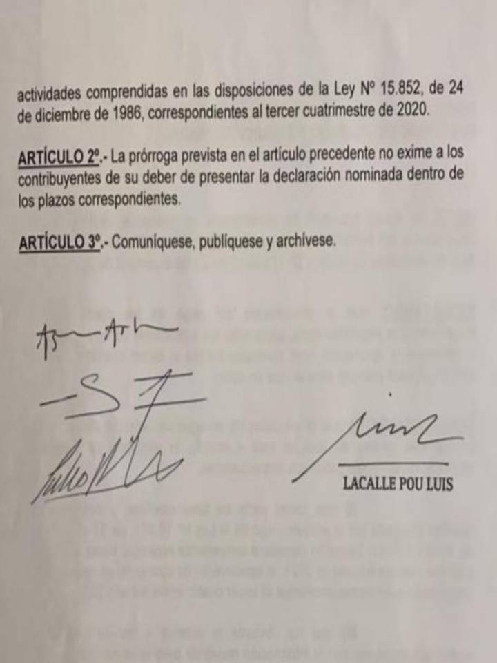 imagen decreto lacalle pou firmó decreto