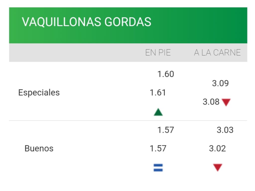 IMAGEN DE PRECIOS DE LA VAQUILLONA GORDA
