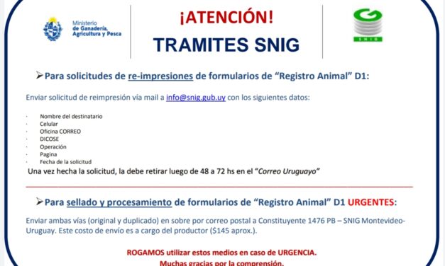 Trámites SNIG : re-impresiones de formularios