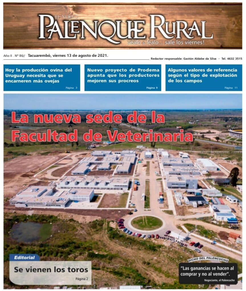 IMAGEN DE LA TAPA DE EL PALENQUE RURAL: LA NUEVA SEDE DE LA FACULTAD DE VETERINARIA