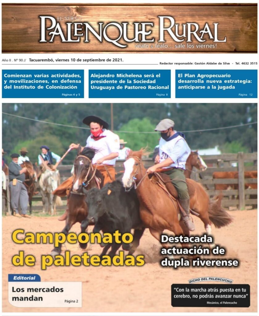 IMAGEN DE LA TAPA DE EL PALENQUE RURAL: CAMPEONATO DE PALETEADAS 