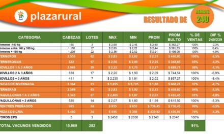 Plaza Rural vendió 15.969 vacunos