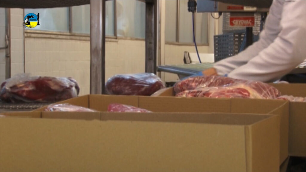 imagen de cajas con carne, la tonelada de carne bovina cotizó a U$S 4.739
