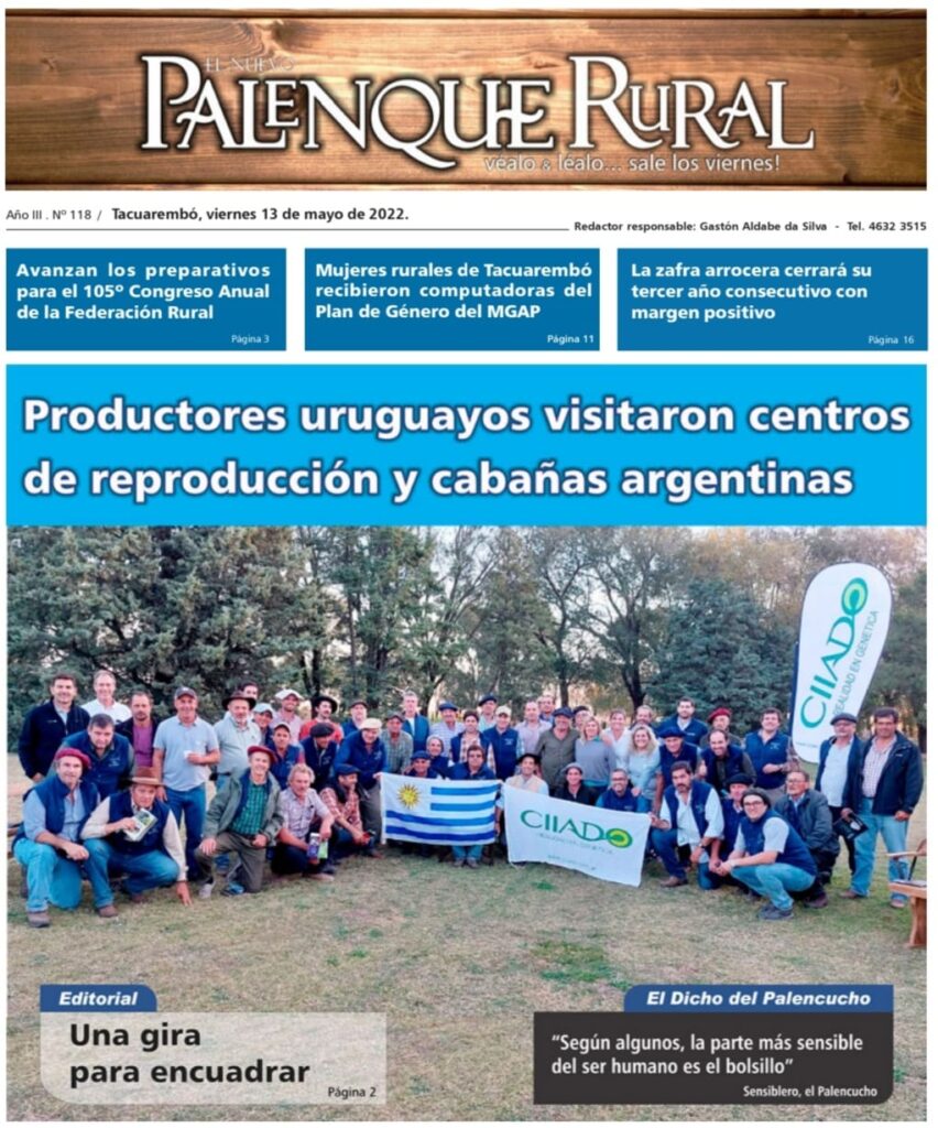 IMAGEN DE LA TAPA DEL PALENQUE RURAL: PRODUCTORES URUGUAYOS VISITARON ARGENTINA 