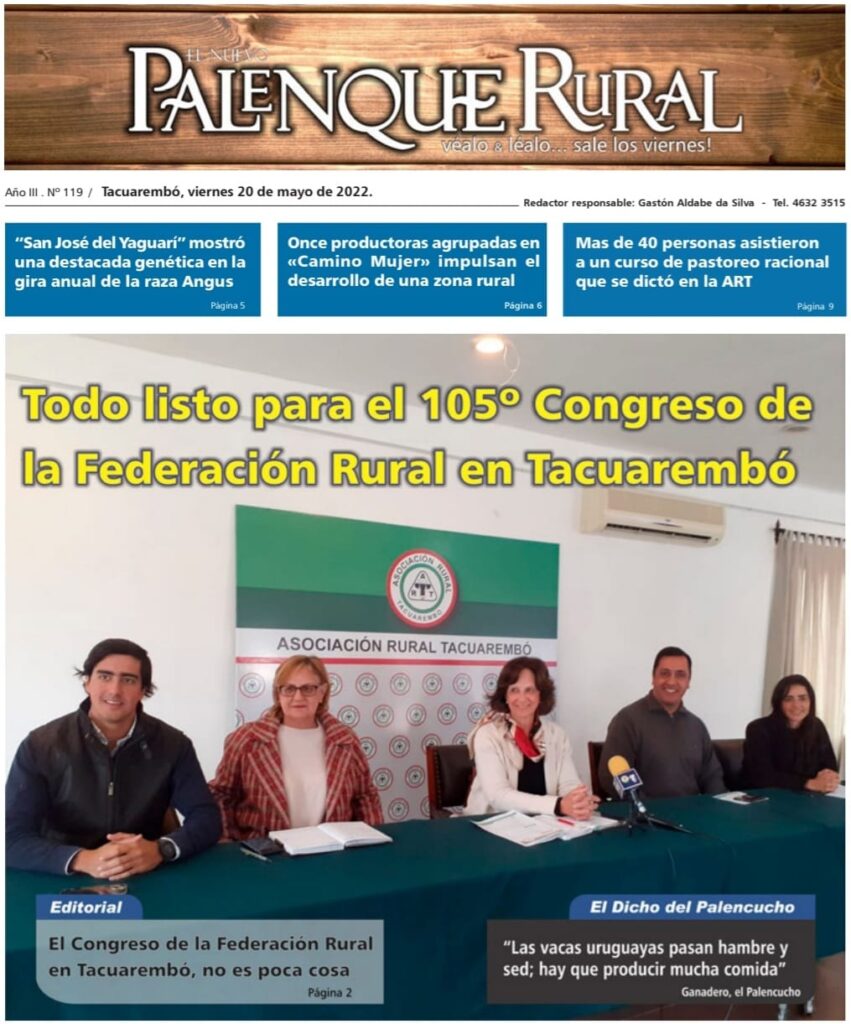 IMAGEN DE LA TAPA DE EL PALENQUE RURAL: CONGRESO DE LA FEDERACIÓN RURAL