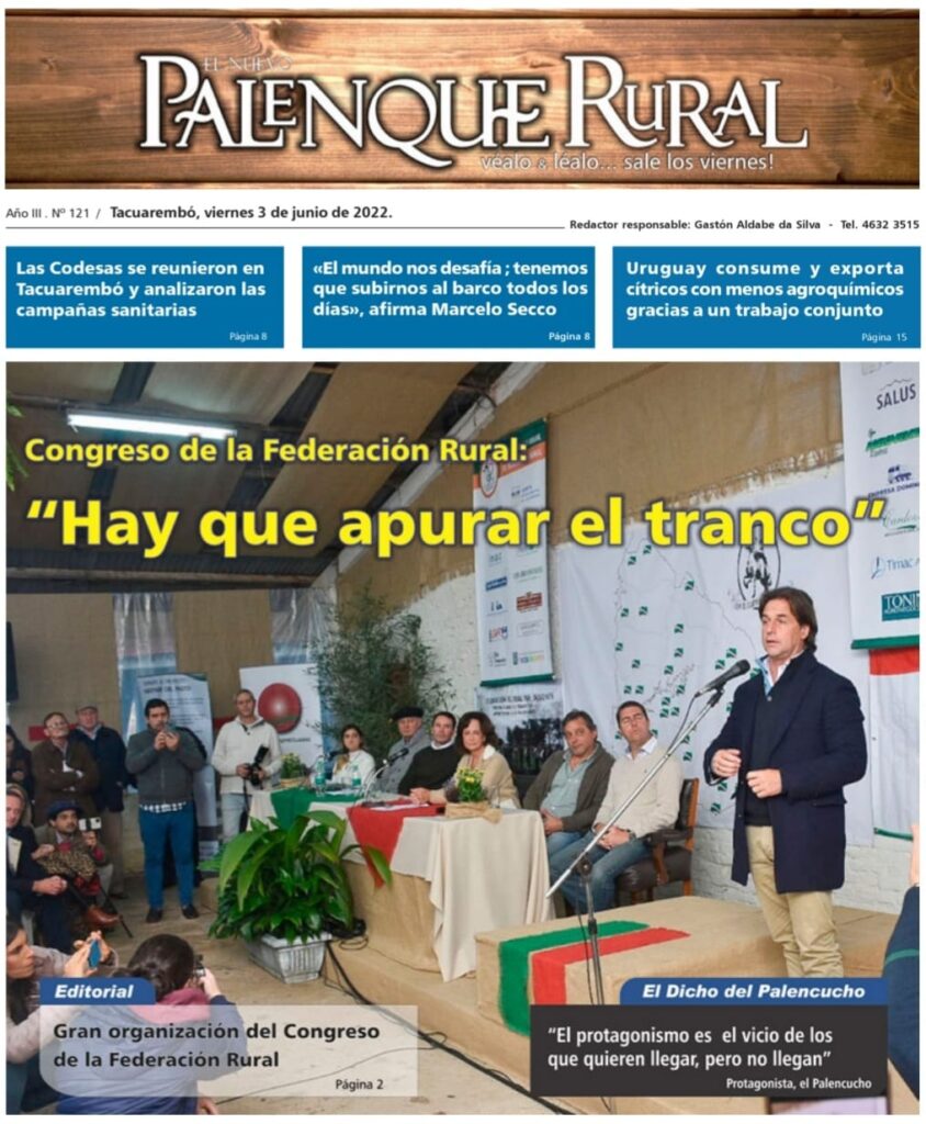IMAGEN DE LA TAPA DE EL PALENQUE RURAL: FEDERACIÓN RURAL EN TACUAREMBÓ 