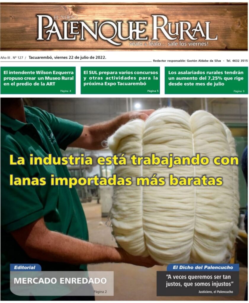 IMAGEN DE LA TAPA DEL PALENQUE RURAL: LANAS IMPORTADAS MÁS BARATAS 