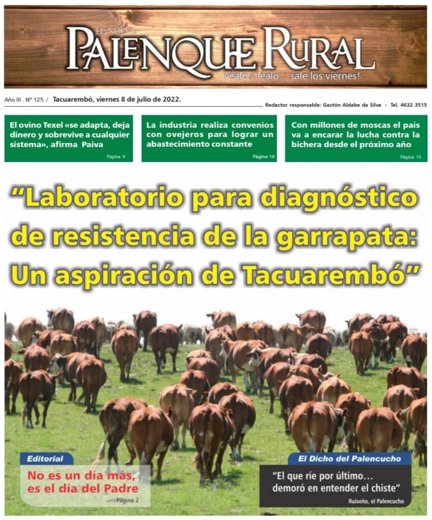 IMAGEN DE LA TAPA DEL PALENQUE RURAL: LABORATORIO PARA GARRAPATA