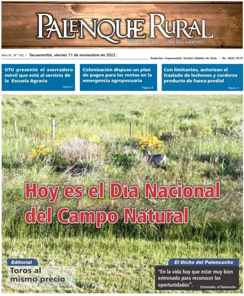 IMAGEN DE LA TAPA DEL PALENQUE RURAL: DÍA NACIONAL DEL CAMPO NATURAL