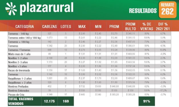Plaza Rural vendió 12.175 vacunos