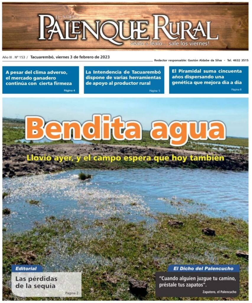 IMAGEN DE LA TAPA DE EL PALENQUE RURAL: BENDITA AGUA
