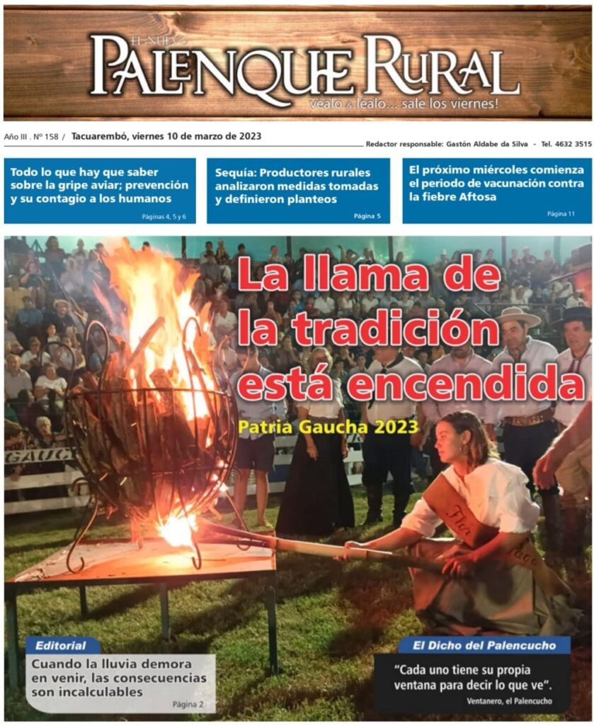 IMAGEN DE LA TAPA DE EL PALENQUE RURAL: PATRIA GAUCHA 2023, ENCENDIENDO EL FOGÓN CRIOLLO