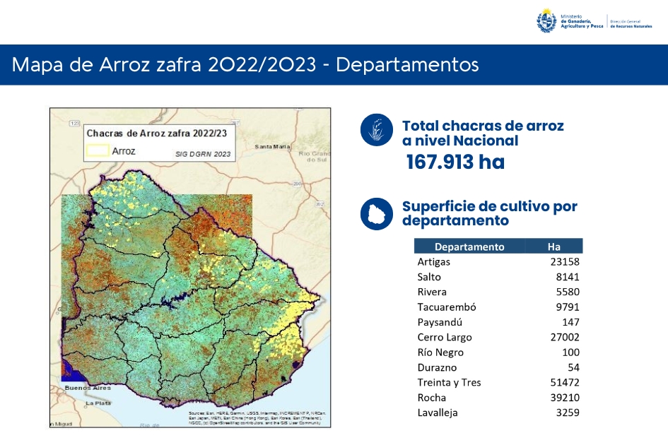 IMAGEN DEL MAPA DE CUENCAS HIDROGRÁFICAS DE ARROZ ZAFRA 2022/2023