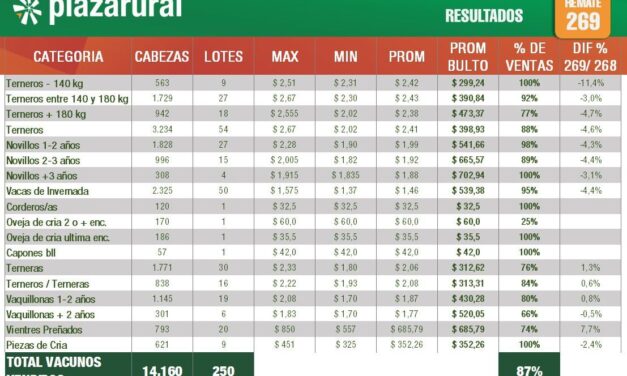 Plaza Rural dispersó el 87% de la oferta