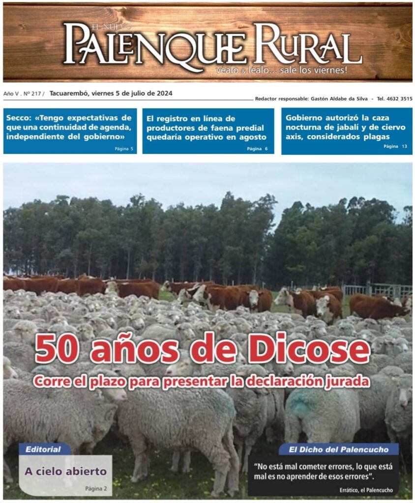 IMAGEN DE LA TAPA DE EL PALENQUE RURAL: CORRE EL PLAZO PARA PRESENTAR LA DECLARACIÓN JURADA 