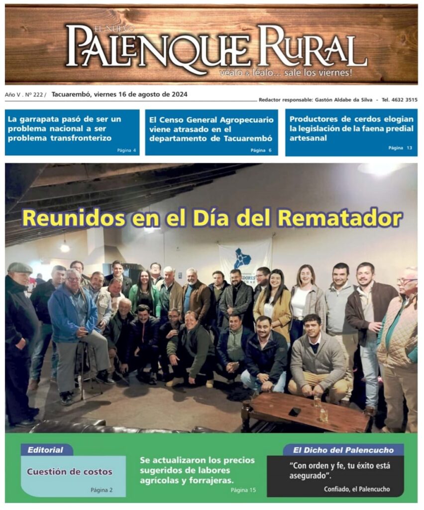 IMAGEN DE LA TAPA DE EL PALENQUE RURAL: REUNIDOS EN EL DÍA DEL REMATADOR 