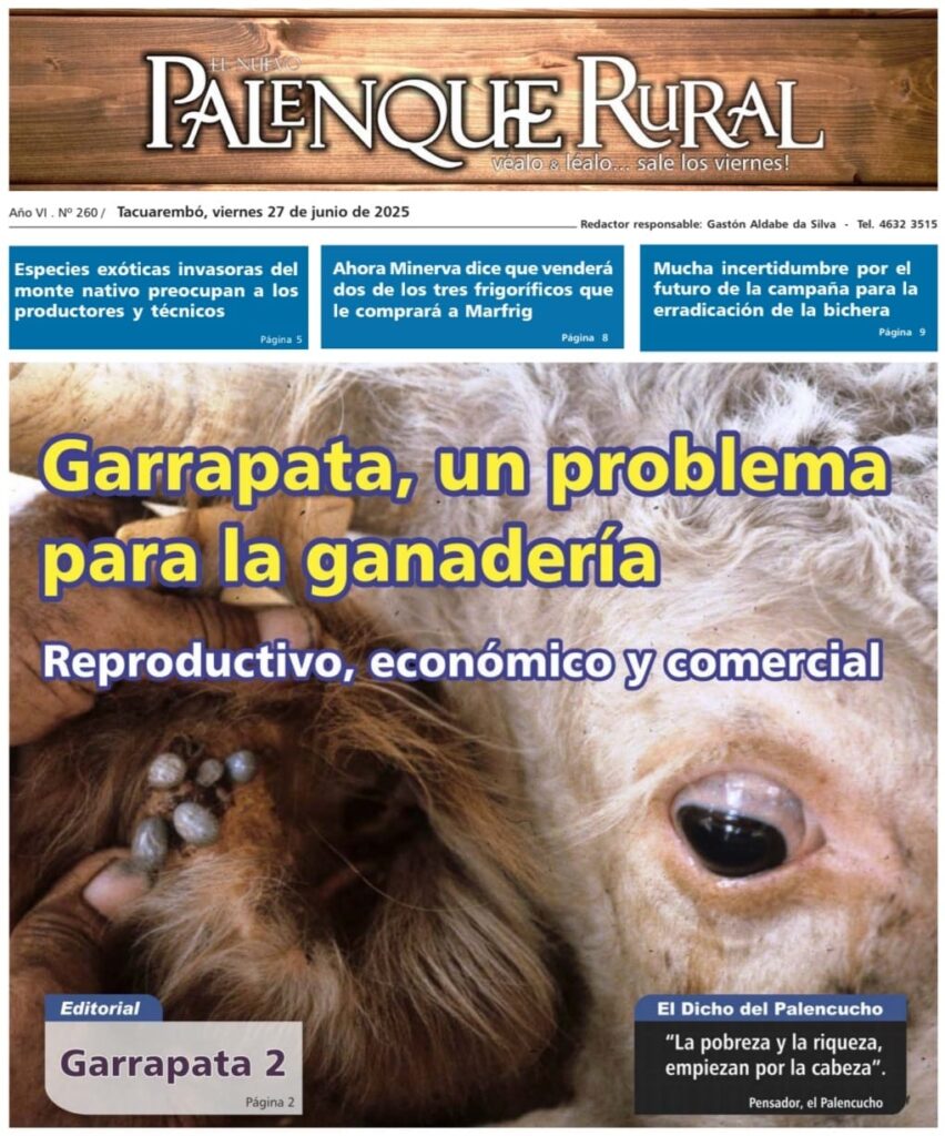imagen de la tapa de El Palenque Rural: la garrapata un problema reproductivo, económico y comercial para la ganadería.