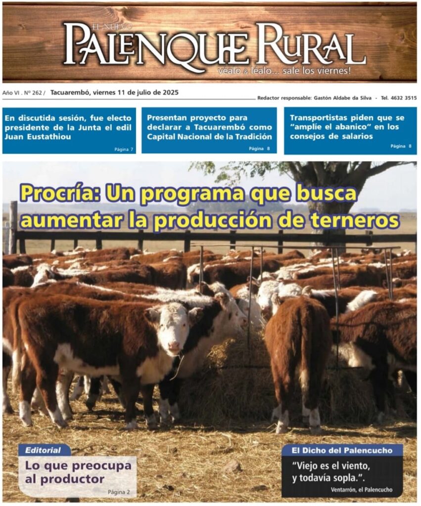 imagen de la tapa de El Palenque Rural: PROCRÍA, un programa que busca aumentar la producción de terneros.