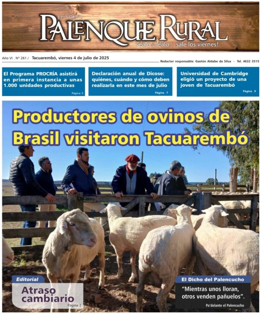 imagen de la tapa de El Palenque Rural: productores de ovinos de Brasil visitaron Tacuarembó.