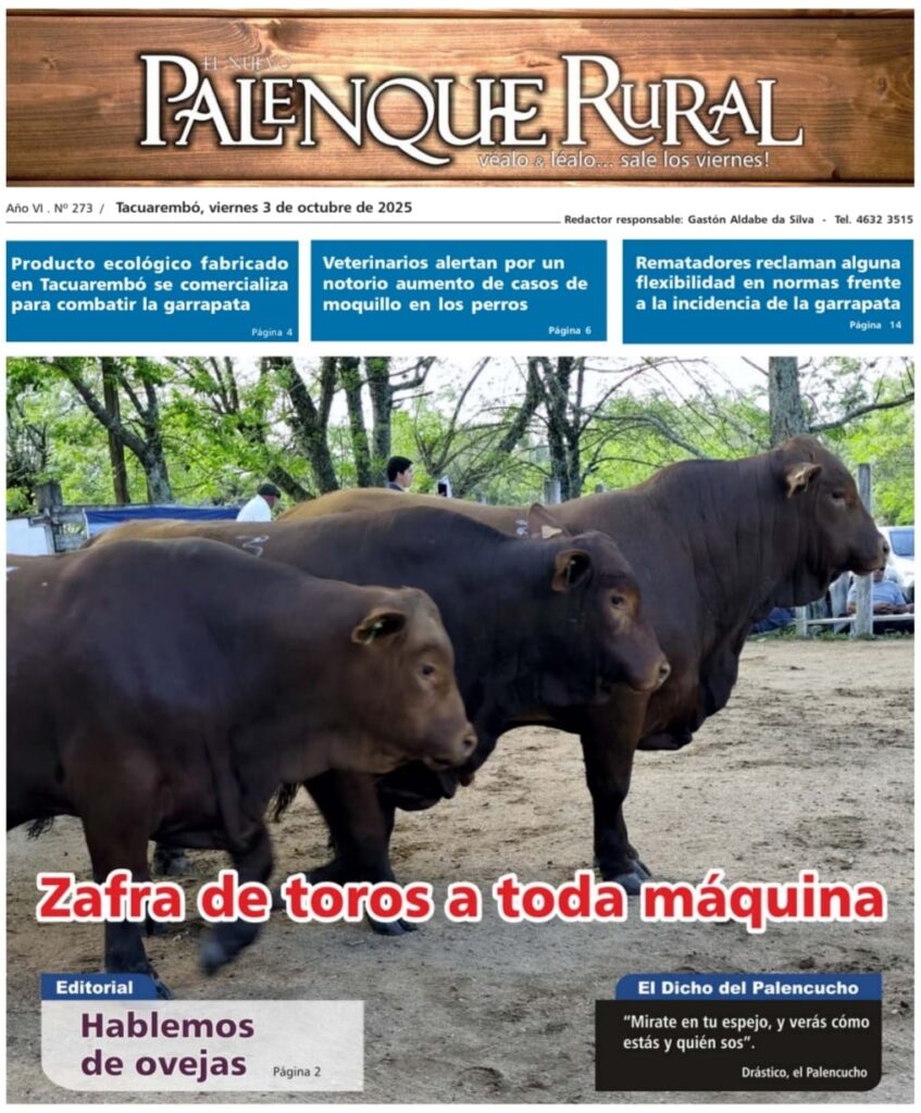 imagen de toros en la tapa de El Palenque Rural: zafra de toros a toda maquina. 
