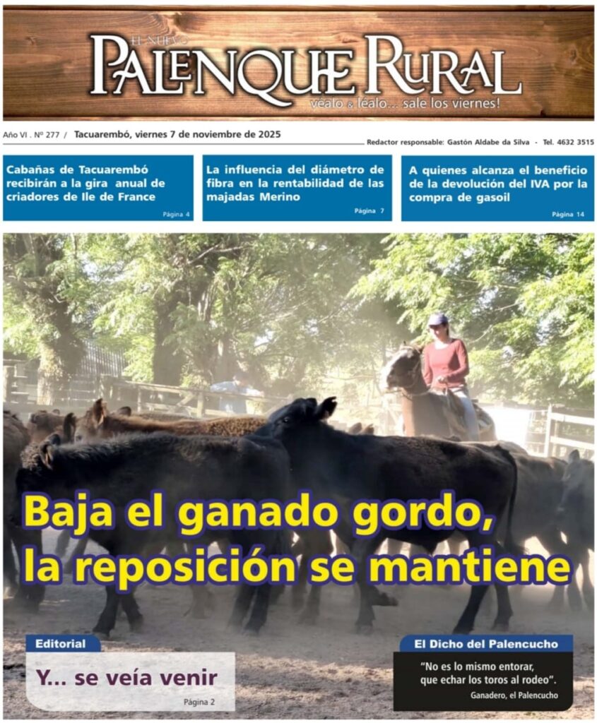 imagen de la tapa de El Palenque Rural: baja el ganado gordo y la reposición se mantiene