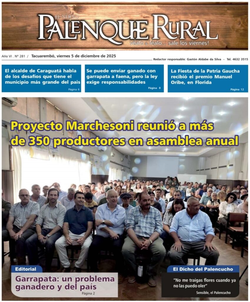 imagen de la tapa de El Palenque Rural: proyecto Marchesoni reunió a más de 350 productores en asamblea anual.