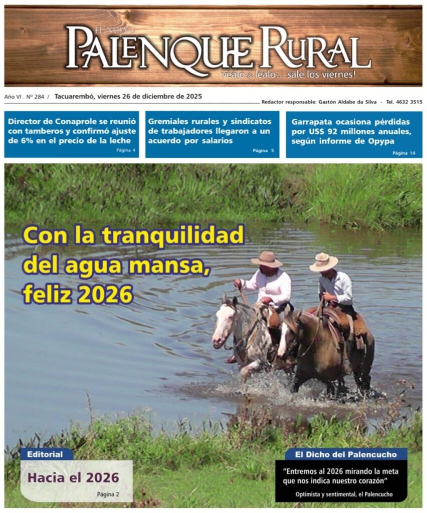 IMAGEN DE LA TAPA DE El Palenque Rural: con la tranquilidad del agua mansa, feliz 2026!!! 