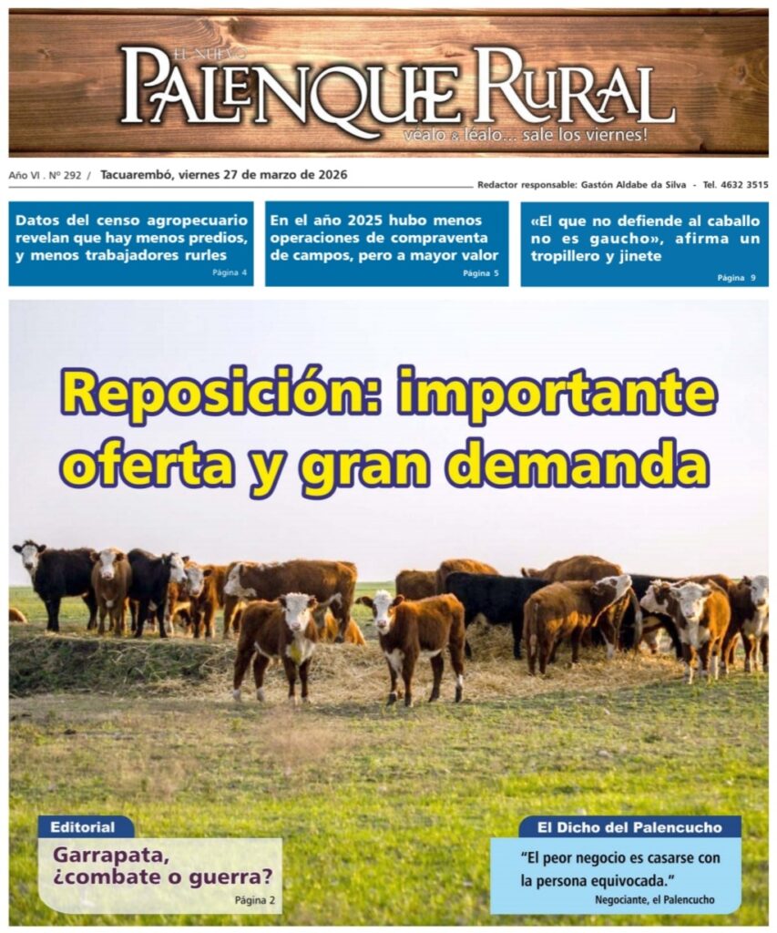 imagen de la tapa de El Palenque Rural: la reposición con importante oferta y gran demanda.