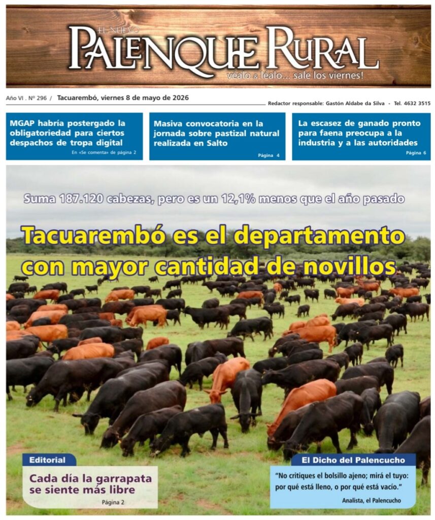 imagen de la tapa de El Palenque Rural: Tacuarembó es el departamento con mayor cantidad de novillos.
