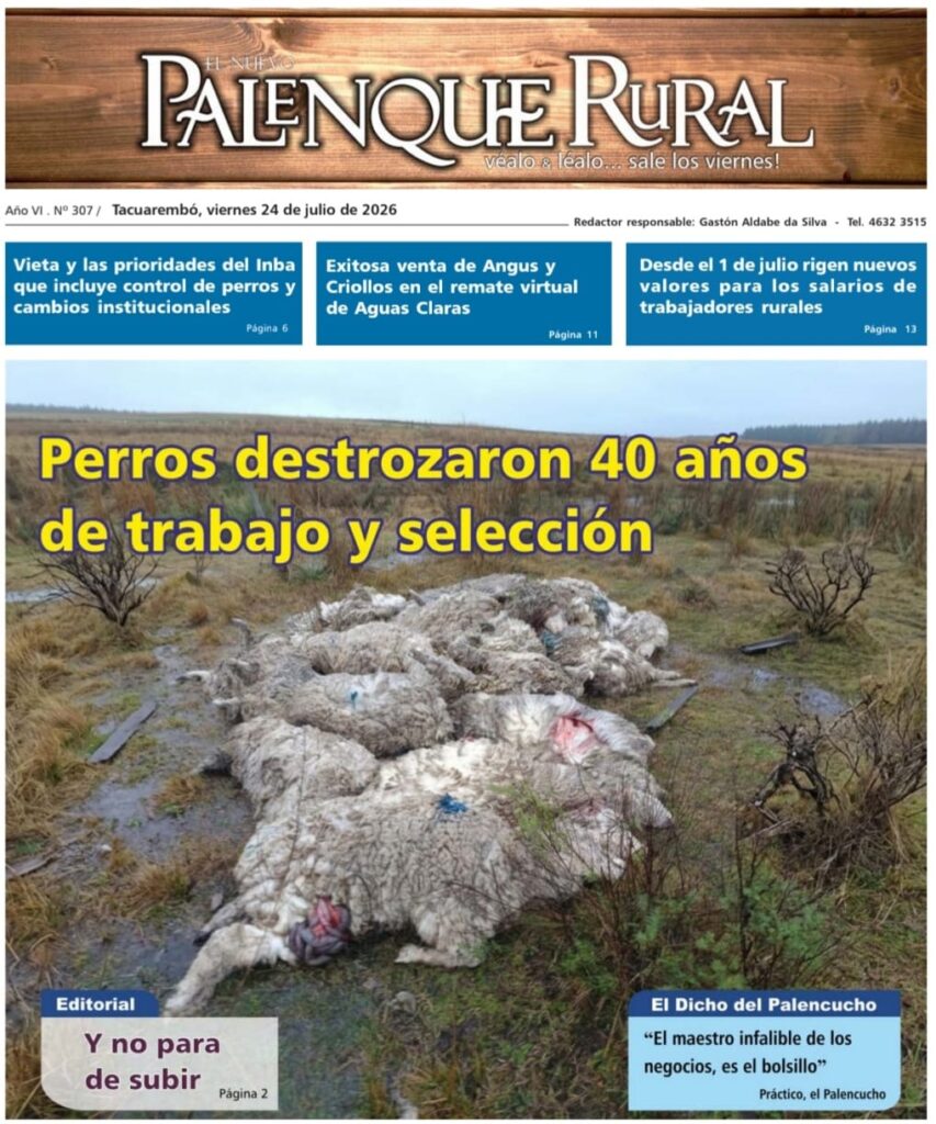 imagen de la tapa de El Palenque Rural: perros destrozaron 40 años de trabajo y selección.