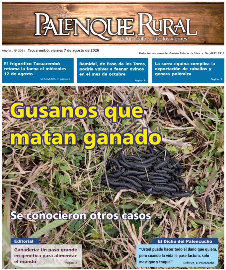 imagen de la tapa de El Palenque Rural: gusanos que matan ganado.
