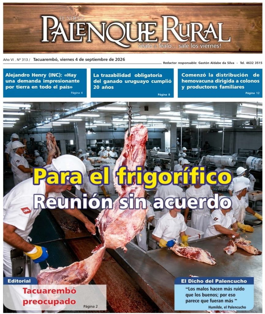 imagen de la tapa de El Palenque Rural: para el frigorífico Tacuarembó.